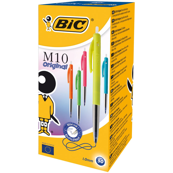 BIC 893582 M10 Original Ultracolors Kugelschreiber, einziehbar, Blau, 50 Stück (1er Pack)