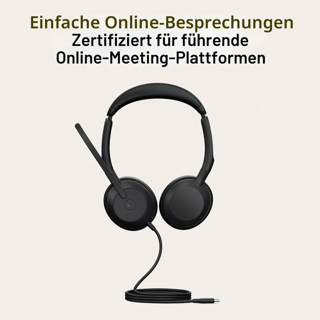 Jabra Evolve2 50 - Kabelgebundenes Stereo-Headset mit Jabra Air Comfort - Mikrofone mit aktiver Gerä