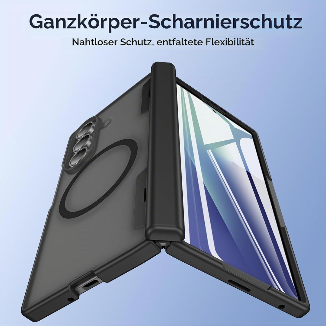 für Samsung Galaxy Z Fold 7 Hülle [Kompatibel mit MagSafe] mit Displayschutzfolie &amp; Scharnier Schutz