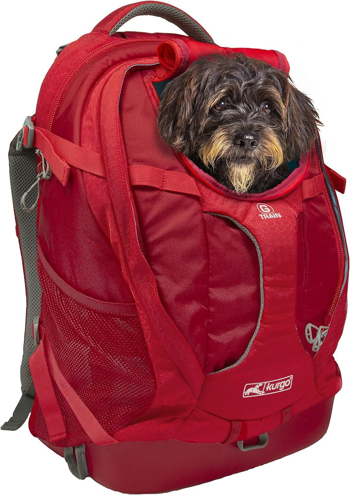 Kurgo G-Train Rucksack, Mit integriertem Hundefach, Wasserfester Boden, Mit Flaschenhaltern, Für Hau