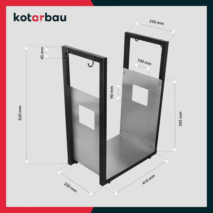 KOTARBAU® Kaminholzregal Innen Modern Ofenbesteck Kaminbesteck Schaufel Besen Kaminzange Schürhakenf