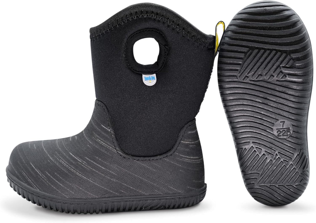 Jan & Jul Wasserdichte Winter-Stiefel für Kinder mit Fleece Gefüttert 21 EU Schwarze Birke, 21 EU Sc