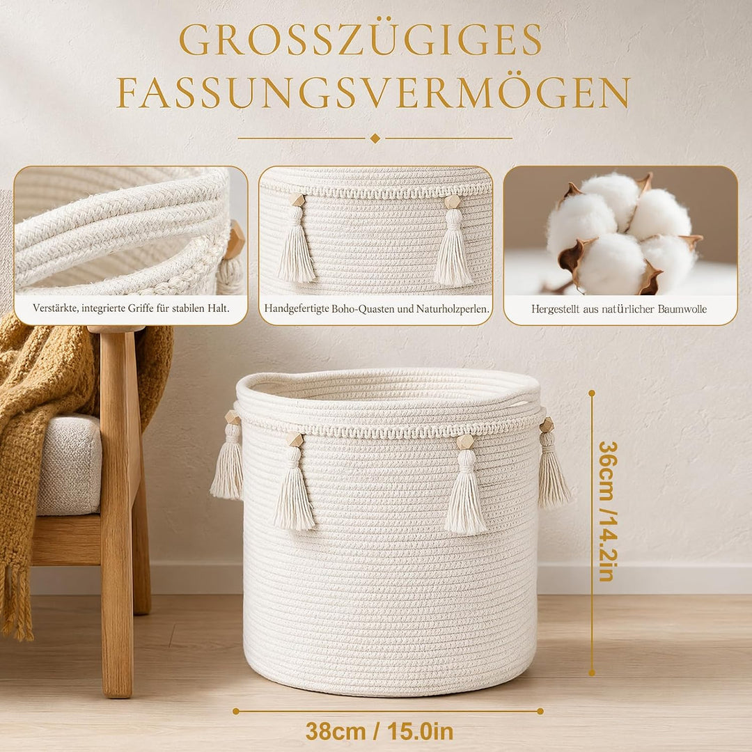 40L Aufbewahrungskorb Kinderzimmer Wickeltisch Organizer für Babys Kinder Spielzeug Korb, Bohemien Q