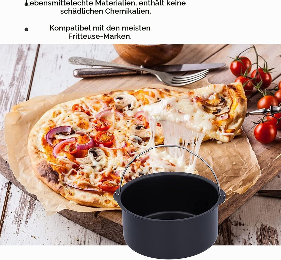 Airfryer Auflaufform Quadratisch, 22 cm Backform für Heissluftfritteuse Backform Heissluftfritteuse