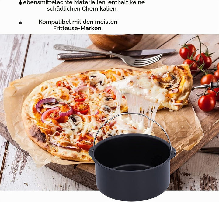 Airfryer Auflaufform Quadratisch, 22 cm Backform für Heissluftfritteuse Backform Heissluftfritteuse