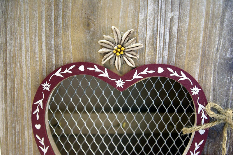 GeKi Trend Schlüsselkasten aus Holz Vintage Wohn-Deko Landhausstil mit Herz 22 cm L x 27 cm
