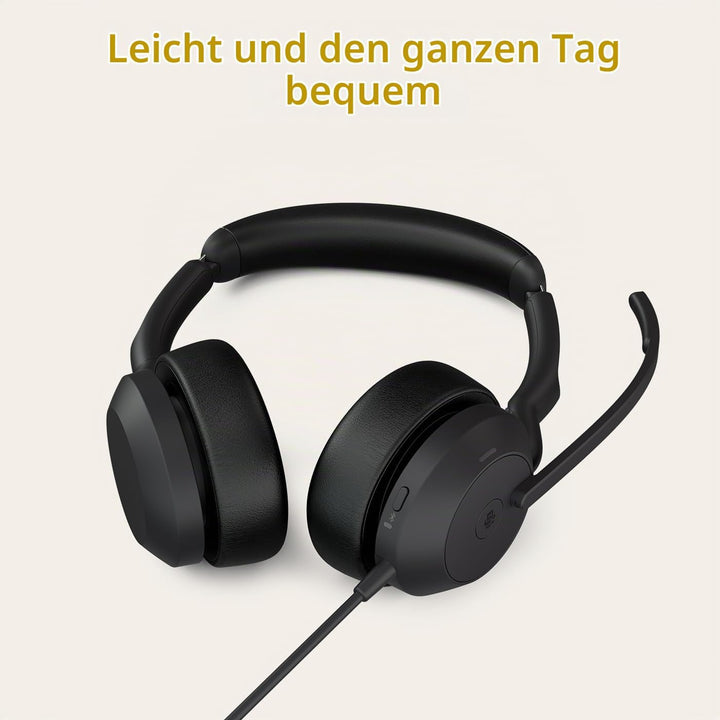 Jabra Evolve2 50 - Kabelgebundenes Stereo-Headset mit Jabra Air Comfort - Mikrofone mit aktiver Gerä