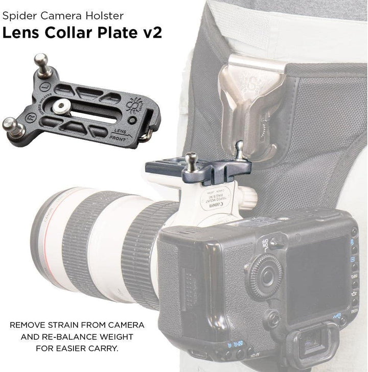 Spider Holster SpiderPro Lens Collar Plate V2 for Any Spider Camera Holster System with Left and Rig