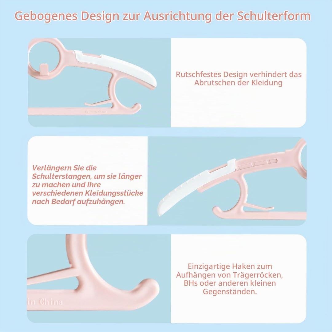 ManGotree Baby Kleiderbügel für Kinderzimmer Kleiderschrank, 28cm-36.8cm Einstellbare Anti-Rutsch-Ki