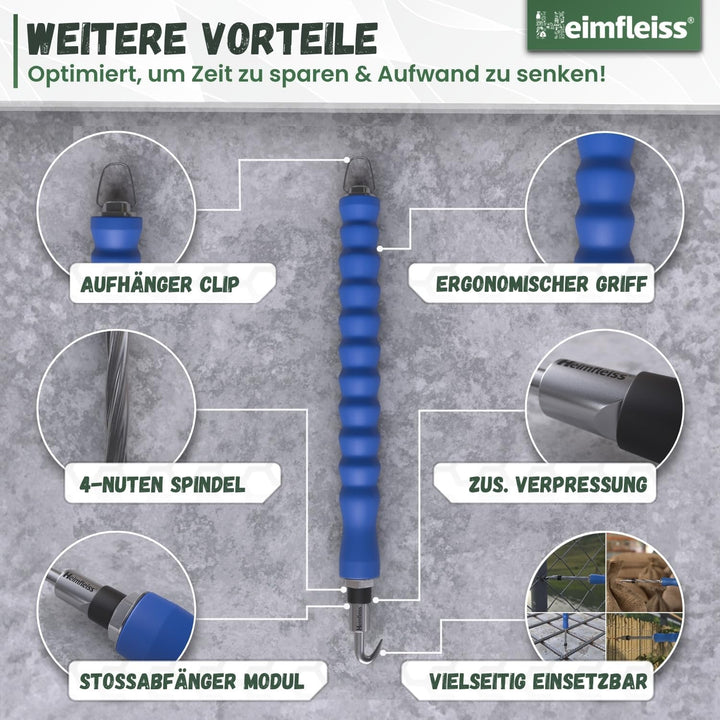 Heimfleiss® Draht Driller Drillapparat mit aut. Rücklauf - Universal Drahtbinder Rödelzange für Zaun