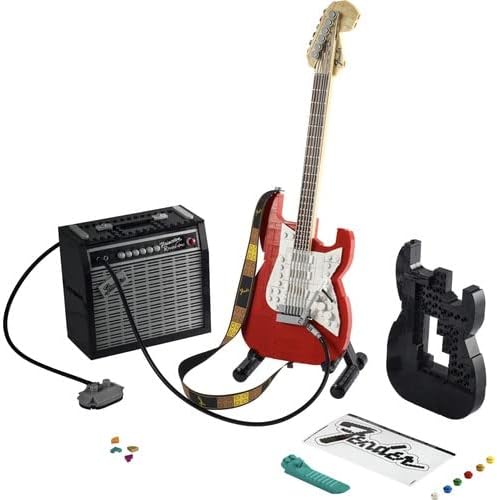 LEGO Ideas Fender Stratocaster, DIY-Gitarren-Kit, Modell-Musikinstrument für Jugendliche und Erwachs