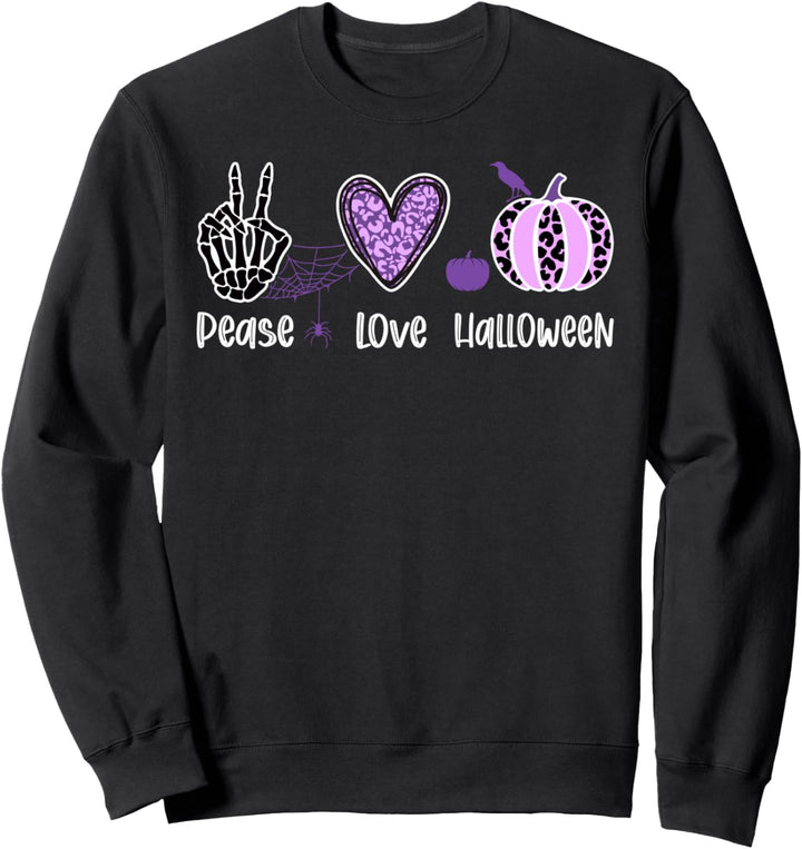 Frieden Liebe Halloween, lila Sweatshirt