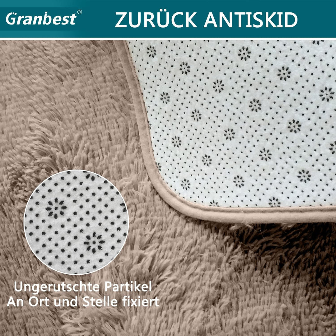 Granbest Shaggy Teppich Hochflor Langflor Teppiche für Wohnzimmer Moderner Flauschiger Kurzflor Tepp
