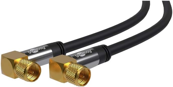 Goobay 70584 5m Satellitenkabel mit 90 Grad gewinkelten F-Stecker für DVB-S Receiver, 75 Ohm, Kabeli