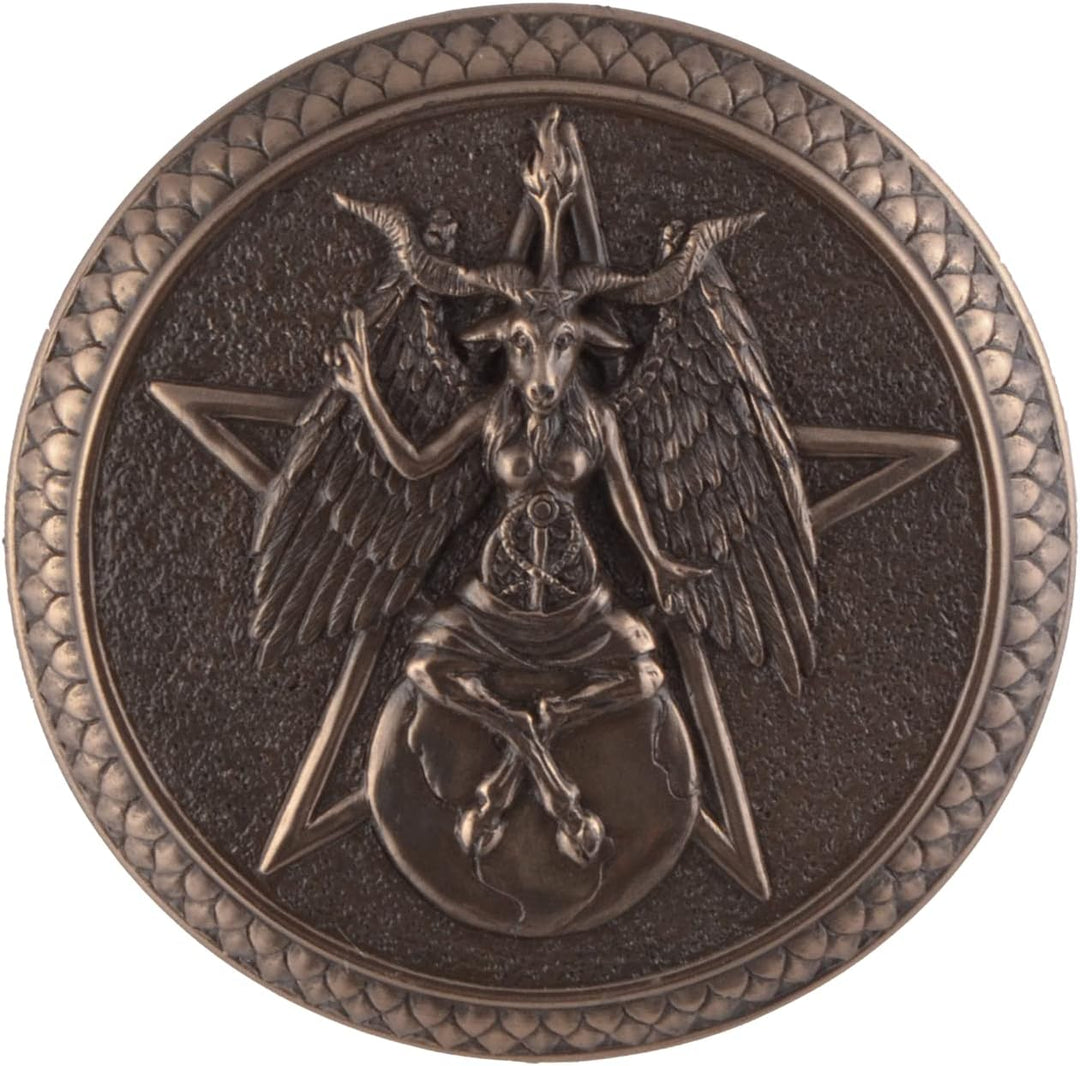 Pentagrammdose mit Gottheit Baphomet - rund bronziert by Veronese
