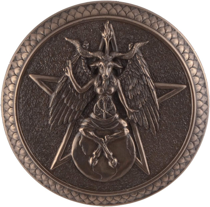 Pentagrammdose mit Gottheit Baphomet - rund bronziert by Veronese