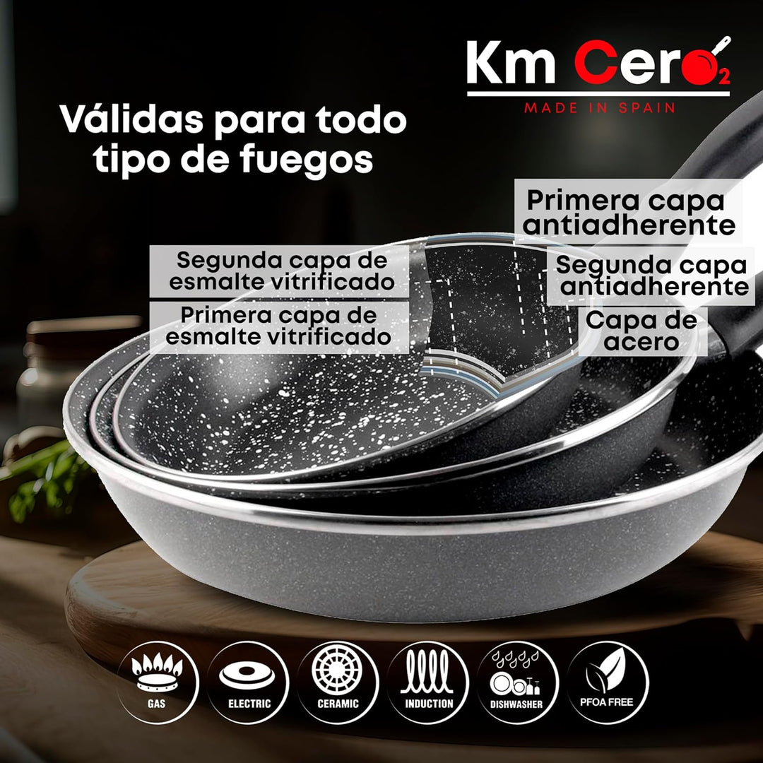 Magefesa K2 Pfannenset (24/26/28)-cm grau, (24/26/28)-cm