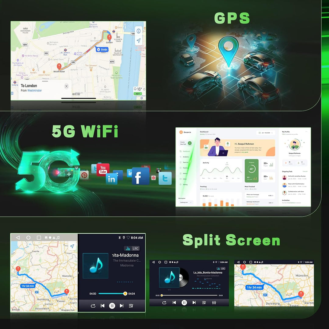 2+64G Android Autoradio für Peugeot 206/206CC 2001-2016 Cirteon C2 Wireless Carplay&Android Auto, 9'