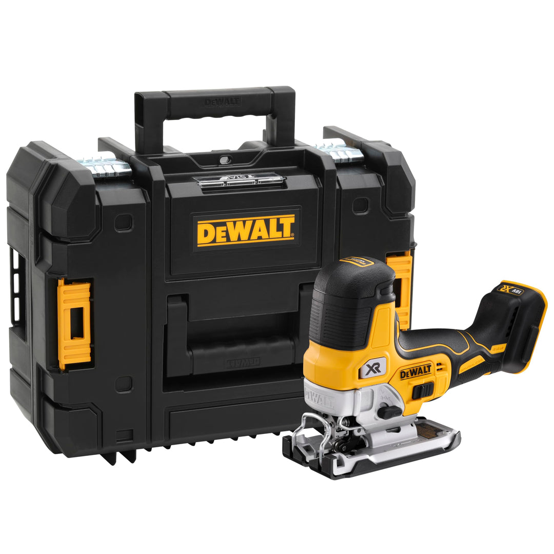 Dewalt 18V Akku-Pendelhubstichsäge DCS335NT (bürstenlos, verstellbarer Alu-Druckguss-Sägeschuh, 3-fa