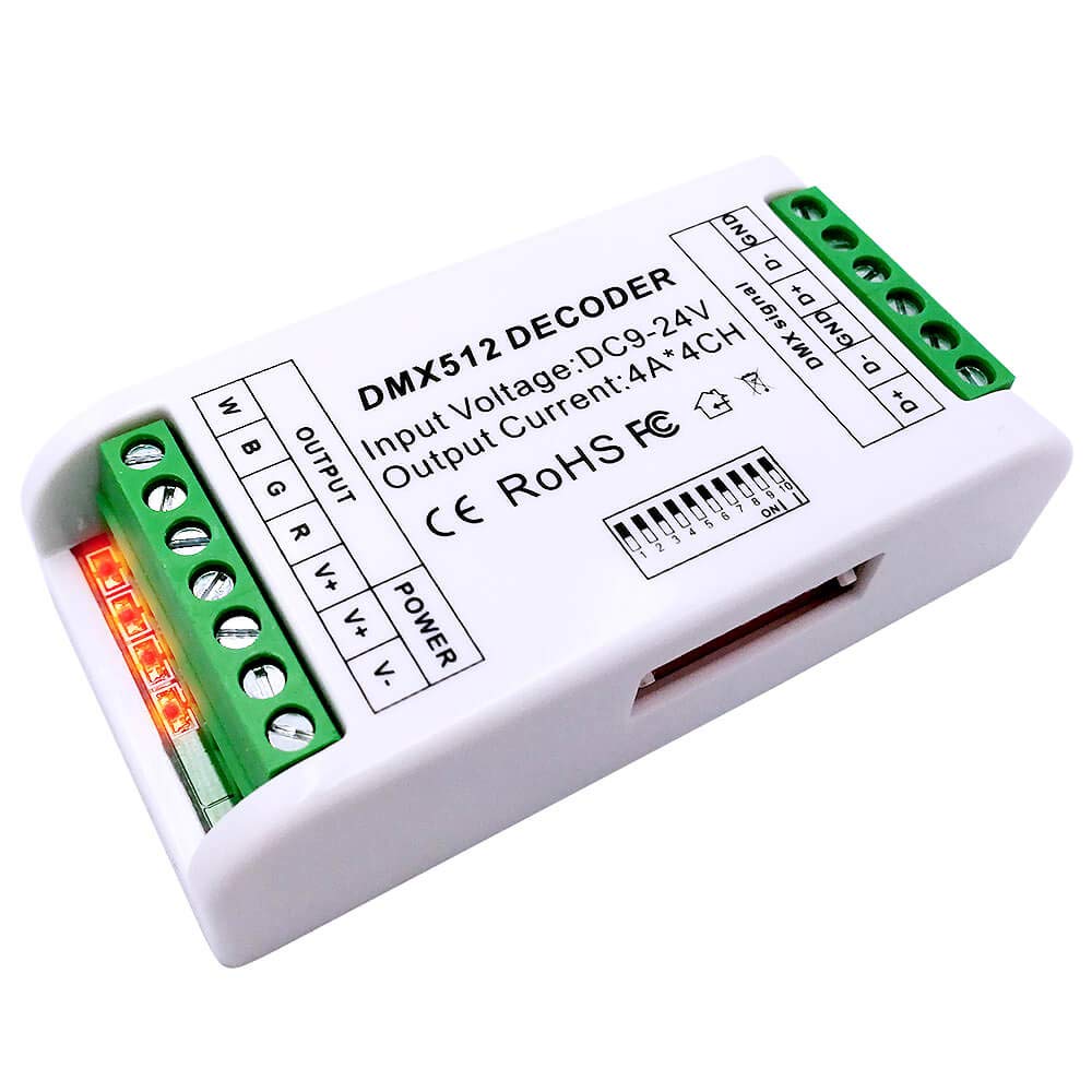 4 Kanal DMX Decoder,Mini16A RGB RGBW LED Strip Controller DMX 512 Decoder Dimmer Treiber für rgbw rg