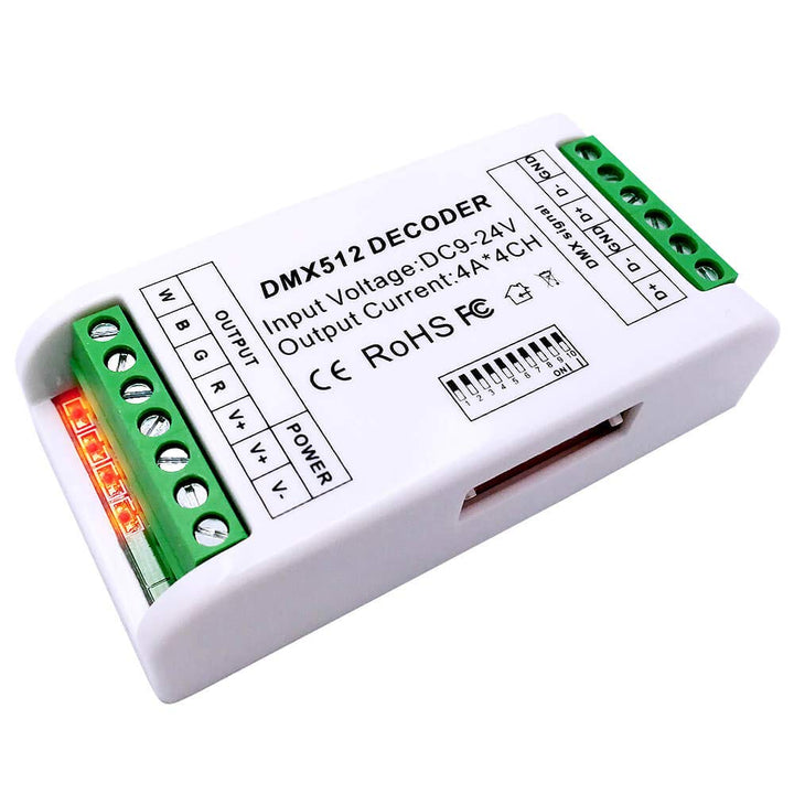 4 Kanal DMX Decoder,Mini16A RGB RGBW LED Strip Controller DMX 512 Decoder Dimmer Treiber für rgbw rg