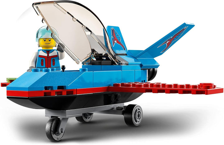 LEGO 60323 City Stuntflugzeug, Kunstflugzeug, Flugzeug Spielzeug mit Piloten-Minifigur, kreatives Ge