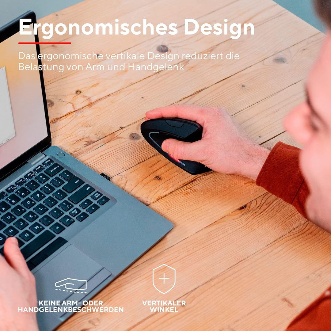 Trust Verto 60 Pack - 60x Kabellose Vertikale Maus, Wireless Ergonomische Maus, Vorbeugung Gegen Mau