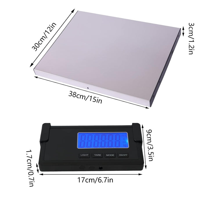 Kabellose Versandwaage 180kg mit abnehmbarem LED-Display – 0,1kg Genauigkeit, 3 Einheiten (kg/lbs/oz