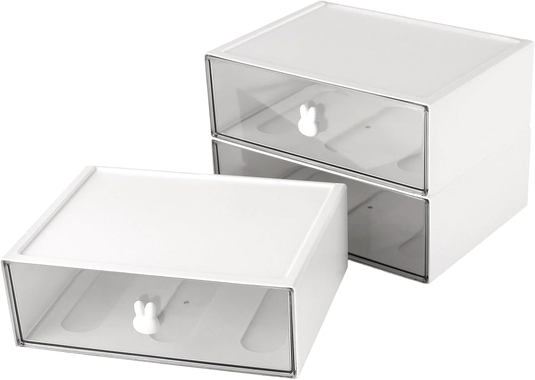 3 Stück Tee Aufbewahrung, 23x17x8cm stapelbar weiss Kunststoff Teebox Schreibtisch Organizer, Büro O