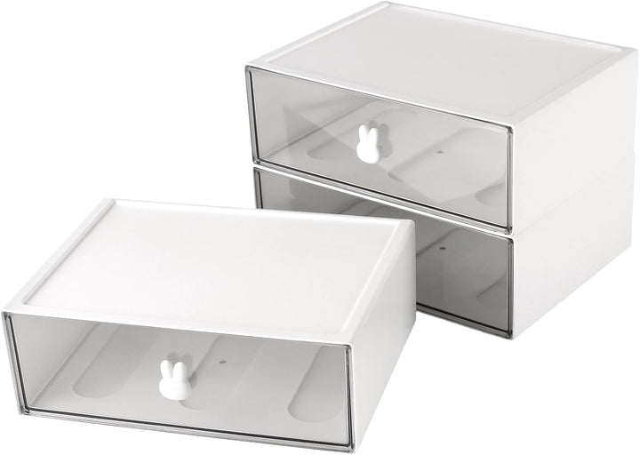 3 Stück Tee Aufbewahrung, 23x17x8cm stapelbar weiss Kunststoff Teebox Schreibtisch Organizer, Büro O