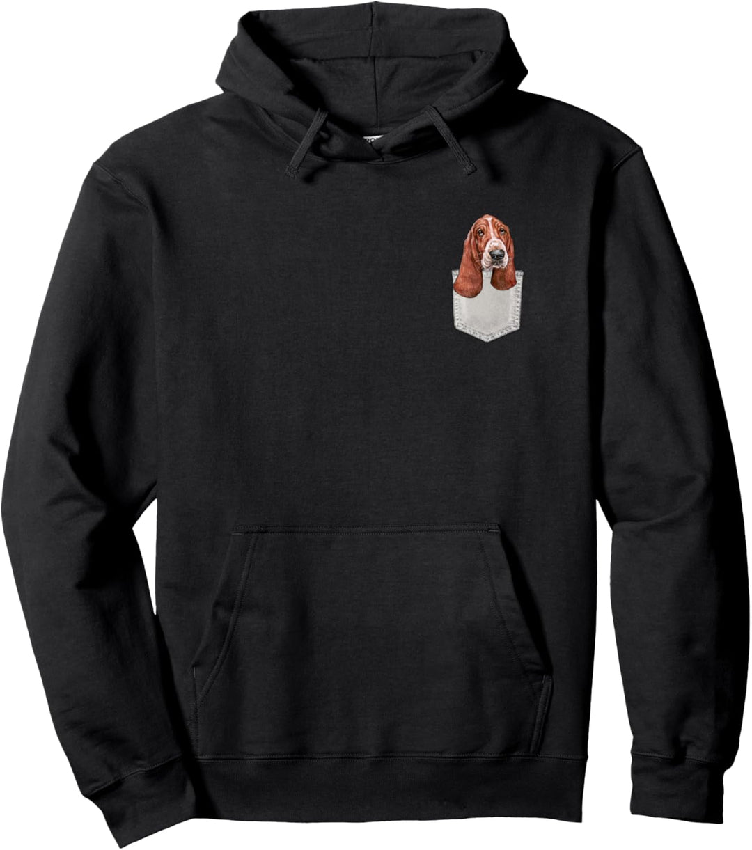 BASSET HOUND Hund in Brusttasche Dog In A Pocket Geschenk Pullover Hoodie
