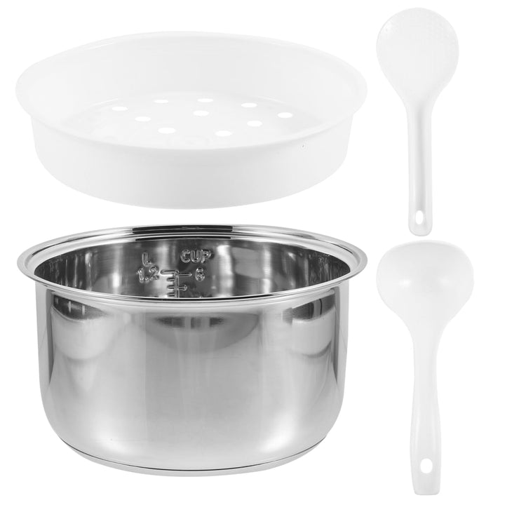 Operitacx Reiskocher aus Edelstahl, Innentopf, Ersatz für Küchenherd, Reiskocher, 3 l silber (3L) 21