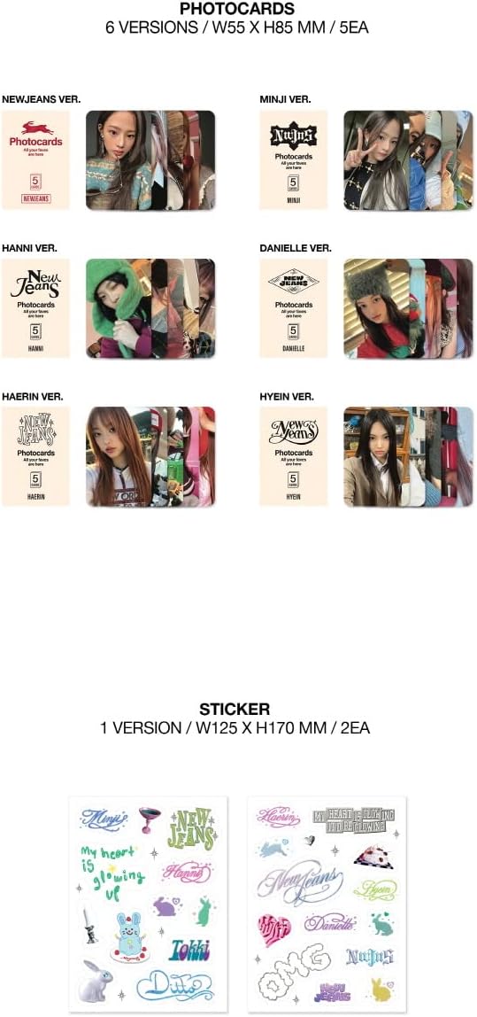 NewJeans - OMG [Message Card ver.] 1st Single Album+Store Gift (6 ver. SET), 6 Ver. Set