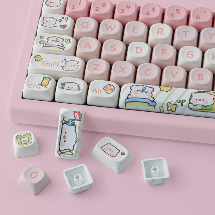 JOMKIZ 141 Keys PBT Keycaps,MOA Profile Keycaps Dye Sublimation Customized ANSI Layout Keycaps Set C