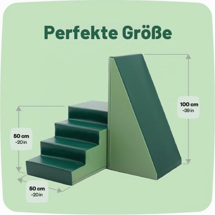 IGLU Rutsche Set XXL Softbausteine Schaumstoffbausteine Riesenbausteine (Green) Grün, Grün
