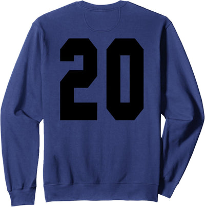 # 20 Team Sports Trikot vorne & hinten Number Player Fan Sweatshirt