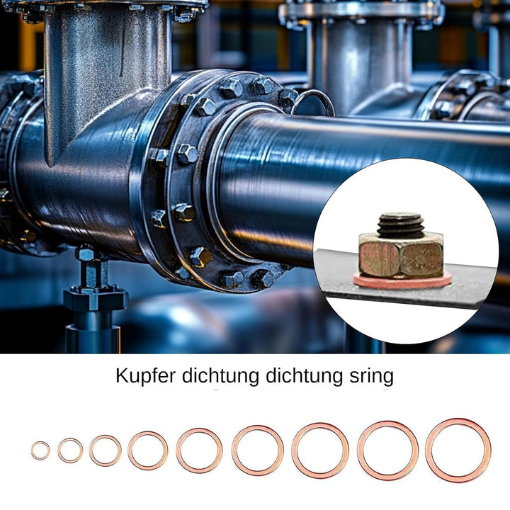 Copper Metric Sealing Washers, Sealing Gasket Flat Ring, Crush Bolt Washer Kit, Oil Drain Plug Crush