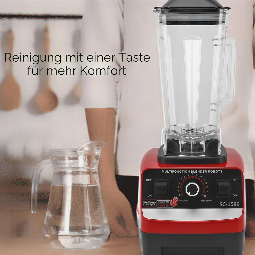 Standmixer, 4500 W, Professioneller Mixer mit 6 Edelstahlklingen, Leistungsstarker Kommerzieller Mix
