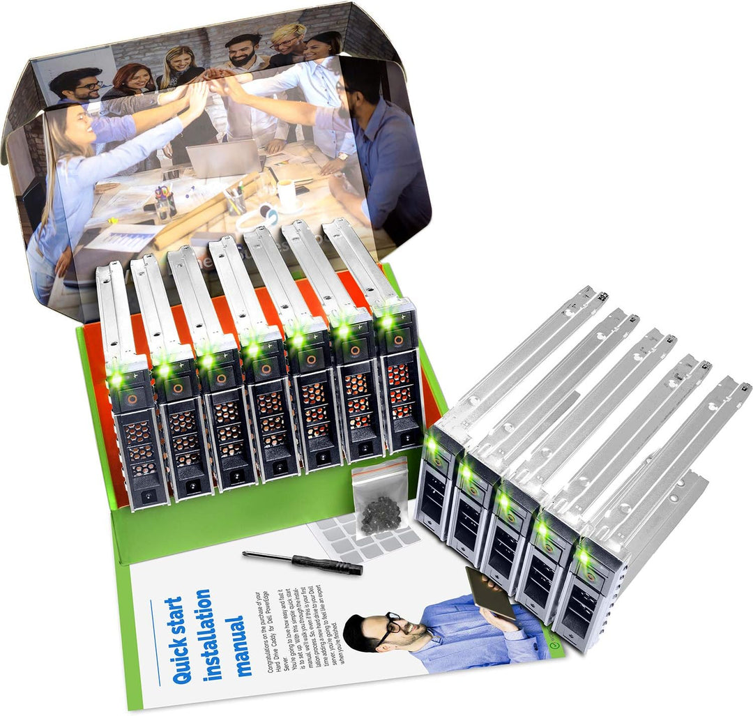 WORKDONE 12er-Pack - 3,5" Festplatten-Caddy - Kompatibel für Dell PowerEdge Server 14.-15. Gen. - mi