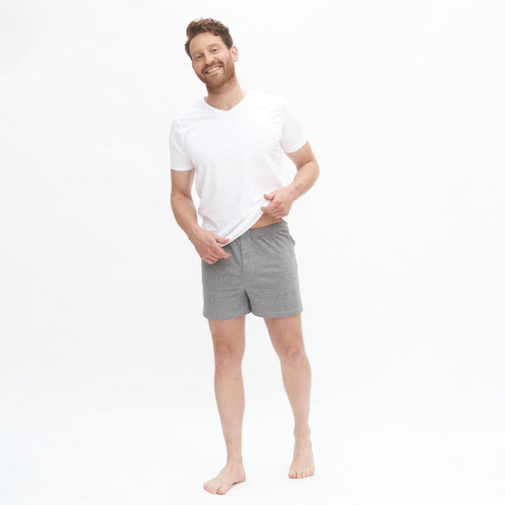 Living Crafts Boxer-Shorts, 2er-Pack 7, Stone Grey/Anthra Melange
