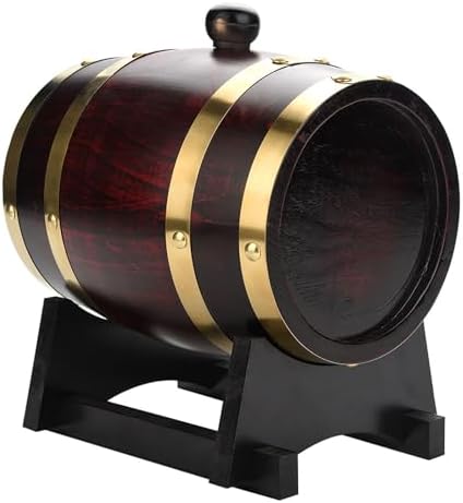 Holzfass Weinfass, Kleines Holz-Fass, Fass Mit Hahn Für Für Whisky, Brandy, Säfte, Limonade 1.5l / 3