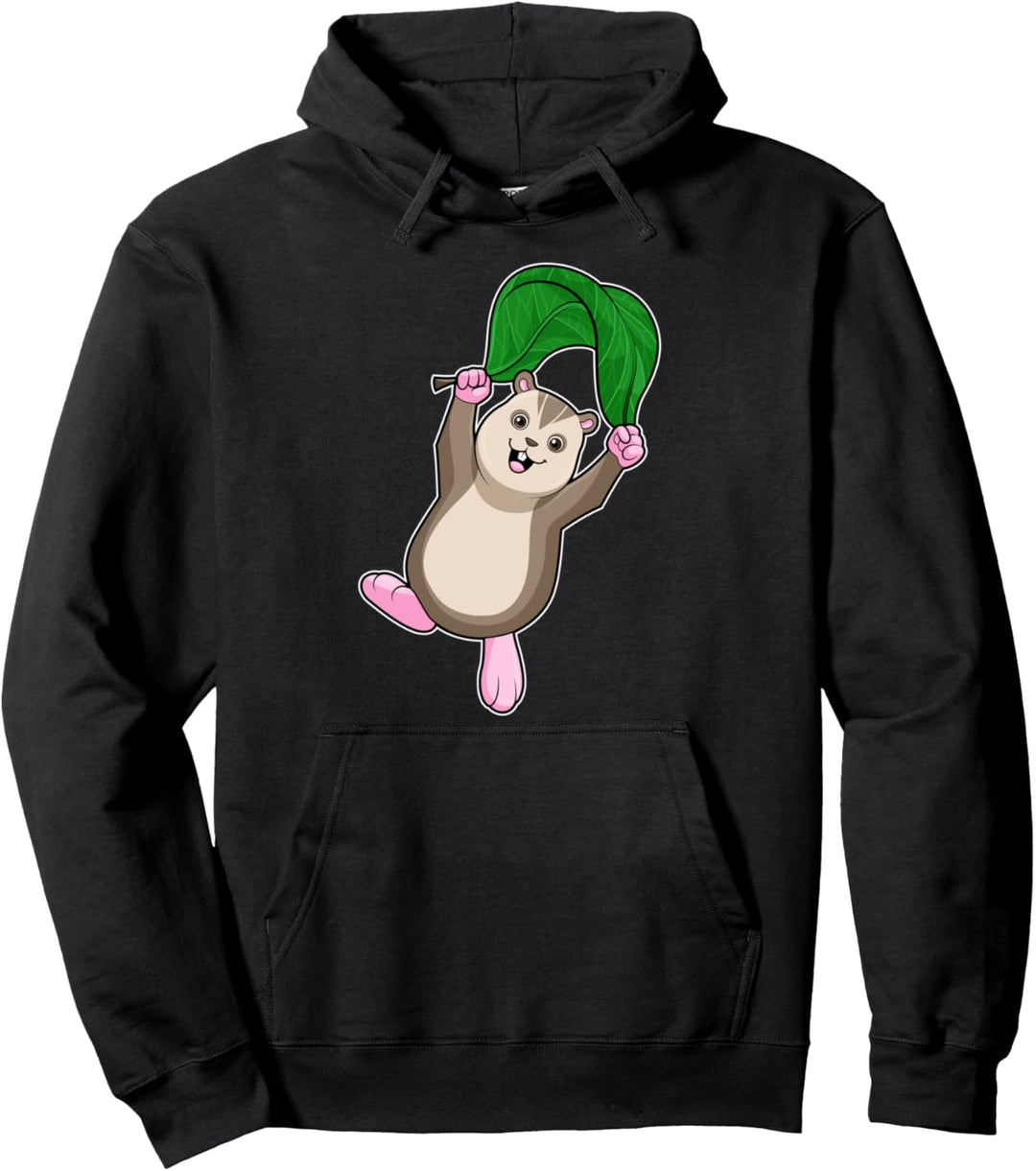 Hamster Schweben Blatt Pullover Hoodie