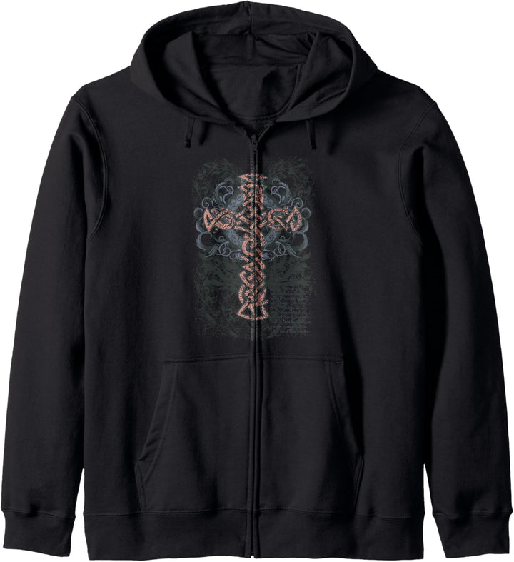 Vintage Keltisches Kreuz Kapuzenjacke