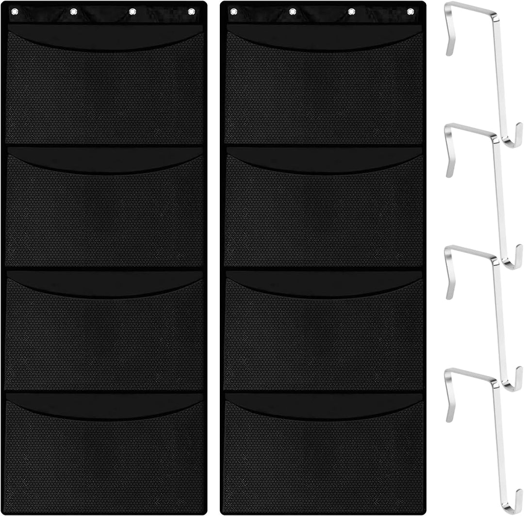 2 Stück Tür Organizer Hängend mit 4 Netztaschen Organizer Hängend mit 4 S-Förmigen Haken Türorganize