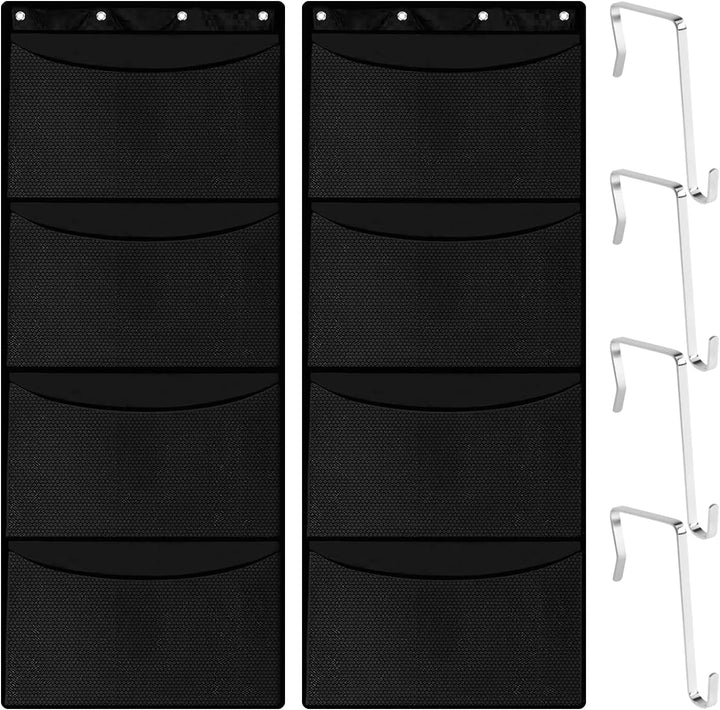 2 Stück Tür Organizer Hängend mit 4 Netztaschen Organizer Hängend mit 4 S-Förmigen Haken Türorganize