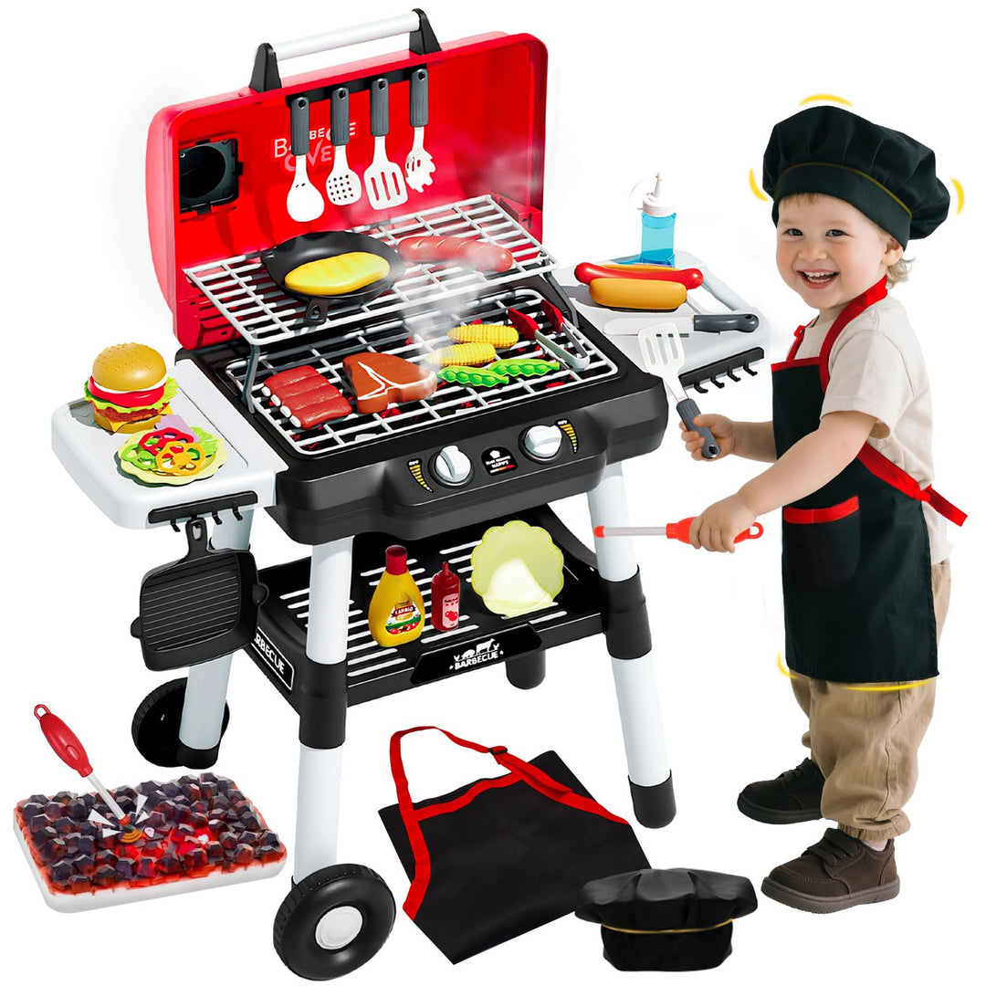 Kinder Küche Spielzeug Barbecue Grill Spielsatz Kochen Interaktives Spielzeug mit Rauch Klang Licht