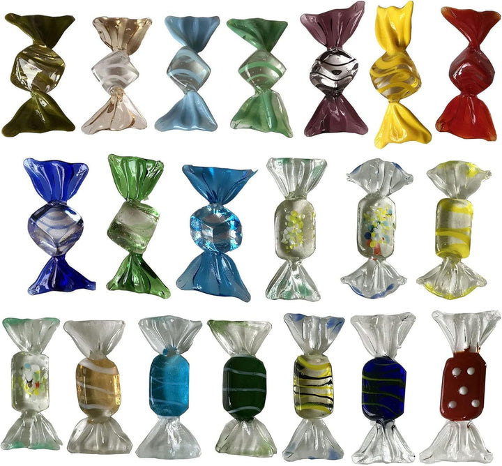 20 Stück handgefertigte Glasbonbons Dekor Vintage-Stil aus Muranoglas, für Zuhause, Party, Hochzeit,