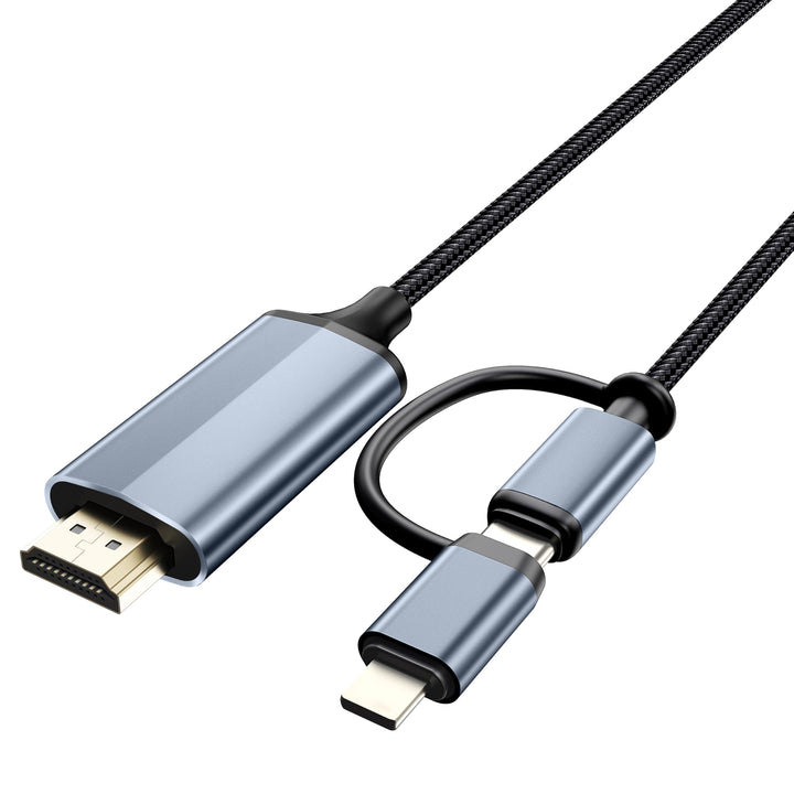 lulaven 2-in-1 IP &amp; Typ C zu HDMI Kabel 2M, HDMI Kabel für iPhone, Duale Schnittstelle für alle iPho