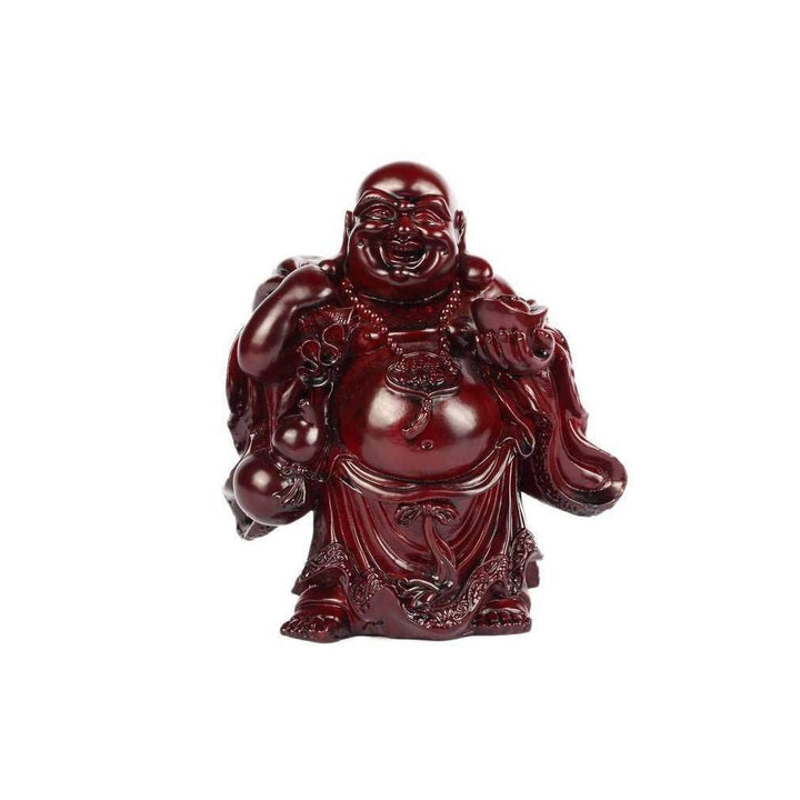 Lachineuse - Traditionelle lachende Buddha-Statue, 18 cm, Farbe: Rot, Feng Shui-Dekoration, chinesis