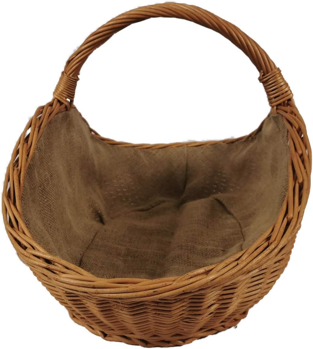 Kaminholzkorb aus Weide mit Jute (72x43x44 cm), 72x43x44 cm